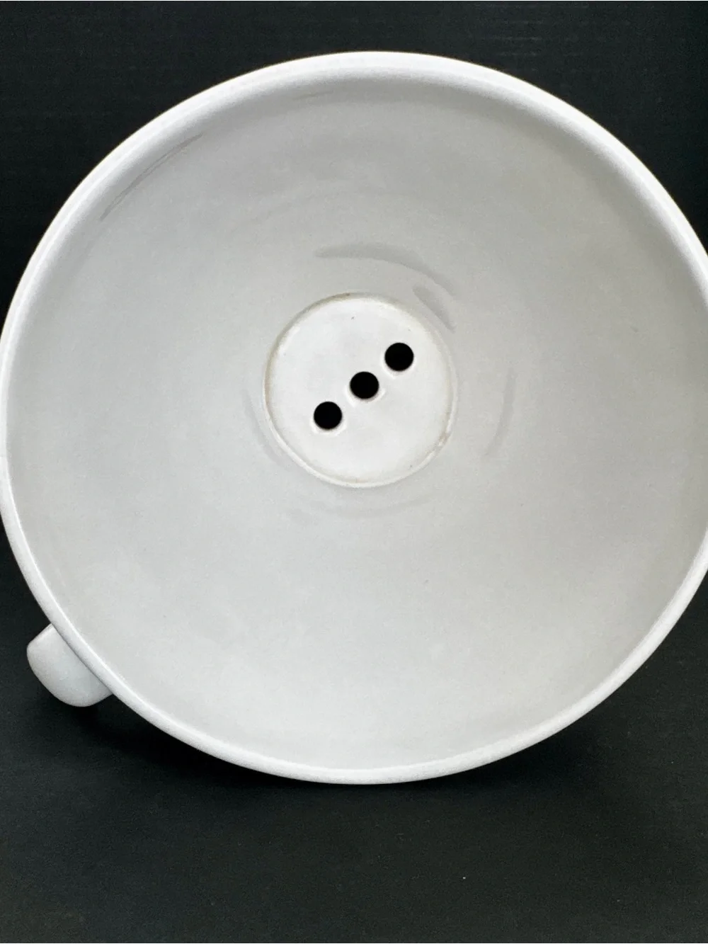 Pottery Barn Ceramic Coffee Pour Over Cone Rhodes Embossed White Cream #2